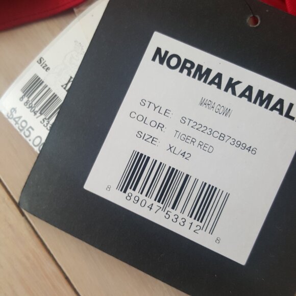 NORMA KAMALI ! MARIA GOWN Color: Tiger Red(XL) - Picture 10 of 13